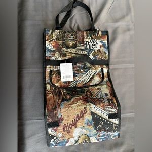 Bovano Rolling Tapestry Luggage Bag Collapsable Heavy Duty Wheels 21" High New